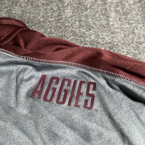 Texas A&M Aggies 1/4 Zip Mens XL Champion Long Sleeve Mascot Dog Logo Pullover - Picture 11 of 12